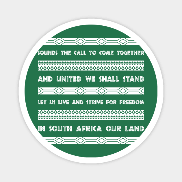 South Africa national anthem Magnet by stariconsrugby